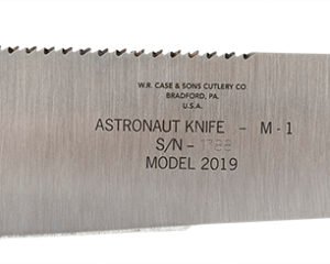 Case 12019 Astronaut M-1 Commemorative 11.75" Fixed Machete Plain/Saw As-Ground High Carbon Steel Blade/Smooth White Synthetic Handle