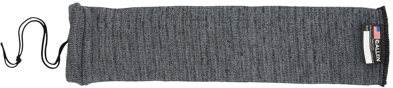 Allen 1314 Knit Handgun Sock Heather Gray, Silicone Treatment, Drawstring Closure for Most Handguns up to 14" Long