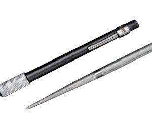 AccuSharp 030C Rod Sharpener  Hand Held Diamond Sharpener Black Overmolded Rubber Handle Steel