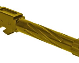 Rival Arms RA20G102E Precision V1 Match Grade 9mm Luger Compatible w/Glock 17 Gen3-4, 4.49" Fluted Threaded Gold PVD Stainless Steel