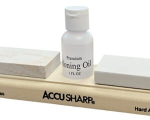 AccuSharp 023C Whetstone Combo Kit Fine, Coarse Natural Arkansas Stone Sharpener Includes Honing Oil
