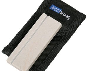 AccuSharp 024C Pocket Stone  Natural Arkansas Stone Sharpener White Includes Belt Carry Pouch