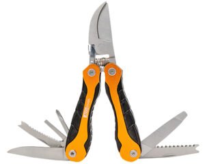 AccuSharp 085C Sportsman's Black/Orange Folding Plain Blade Includes Nylon Case with Belt Clip