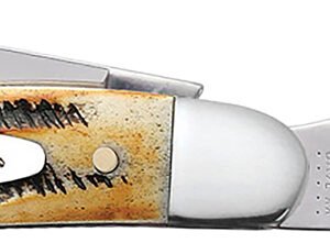 Case 03578 Stockman Medium 2.57"/1.88"/1.71" Folding Clip/Sheepsfoot/Spey Plain Mirror Polished Tru-Sharp SS Blade/Brown Jigged 6.5 BoneStag Handle