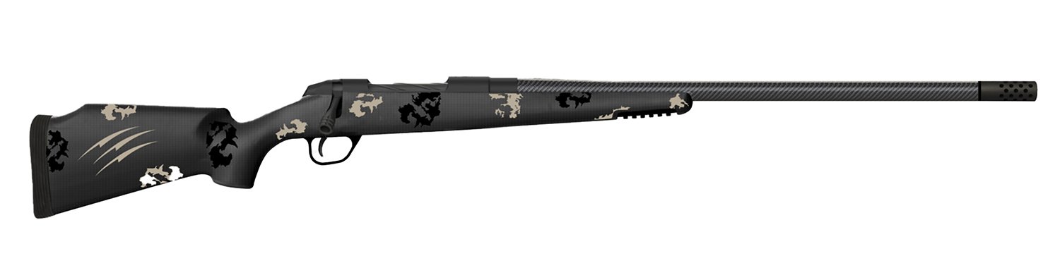 Fierce Firearms FCTRG65PRC22BBO CT Rage 6.5 PRC Caliber with 3+1 Capacity, 22" Carbon Fiber Barrel, Black Cerakote Metal Finish & Blackout Camo Fixed Fierce Tech C3 Stock, Right Hand (Full Size)