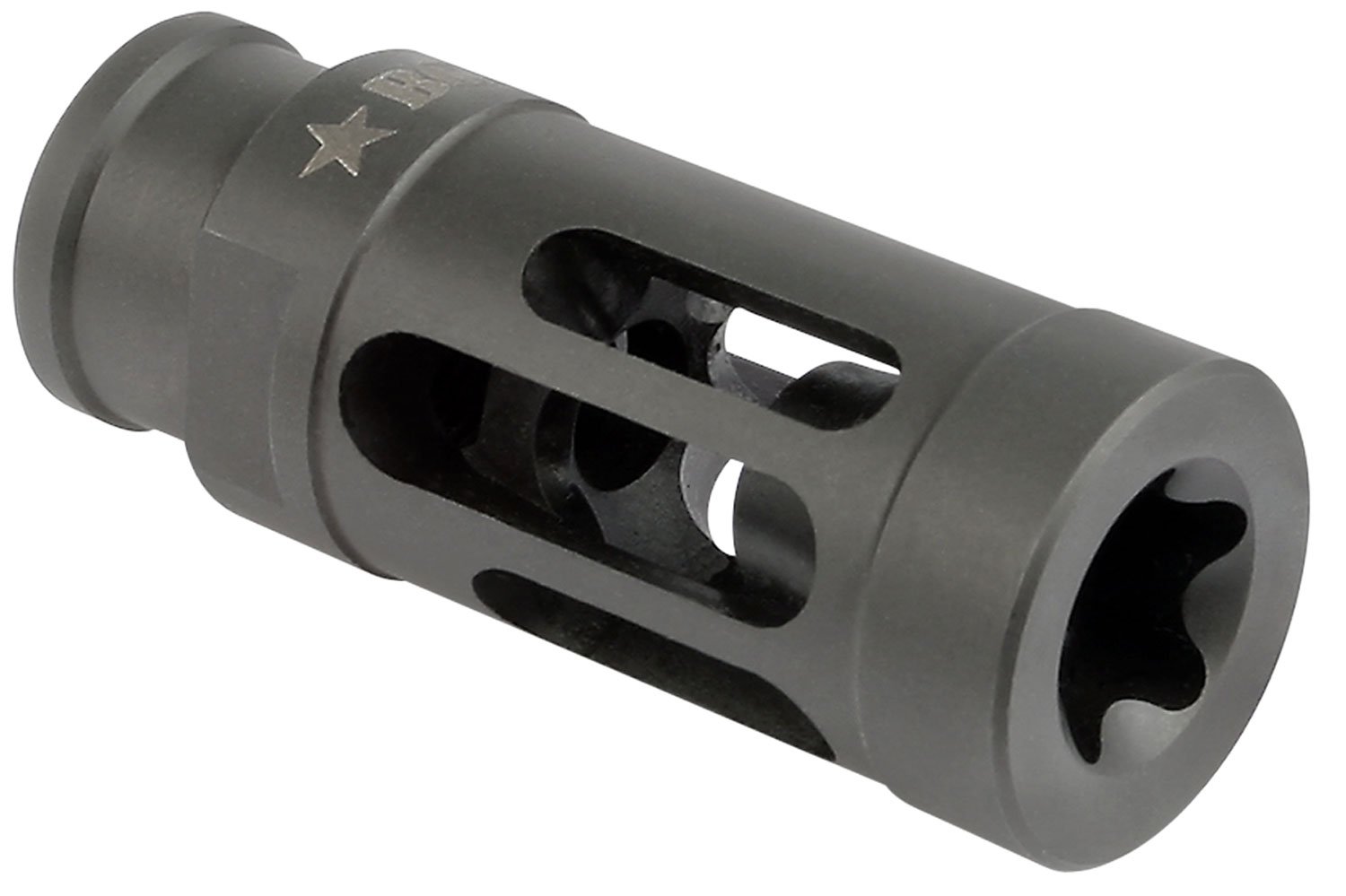 BCM GFCMOD1762 BCMGunfighter Compensator Mod 1 Black Stainless Steel with 5/8"-24 tpi Threads for 7.62mm, 300 Blackout AR-Platform