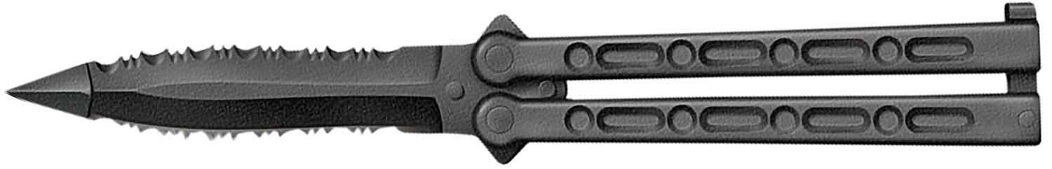 Cold Steel CS-92EAA FGX Balisong 5" Folding Part Serrated Black Griv-Ex Blade & Handle