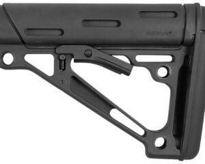 Hogue 15040 OverMolded Collapsible Buttstock made of Synthetic Material with Black Finish & Overmolded Rubber for Mil-Spec AR-15, M16