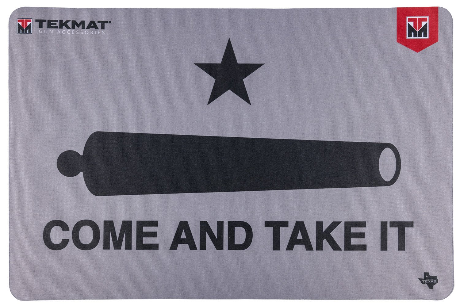TekMat TEKR17CATIC Cleaning Mat Black/Gray Rubber 11"x17" "Come And Take It"/Cannon