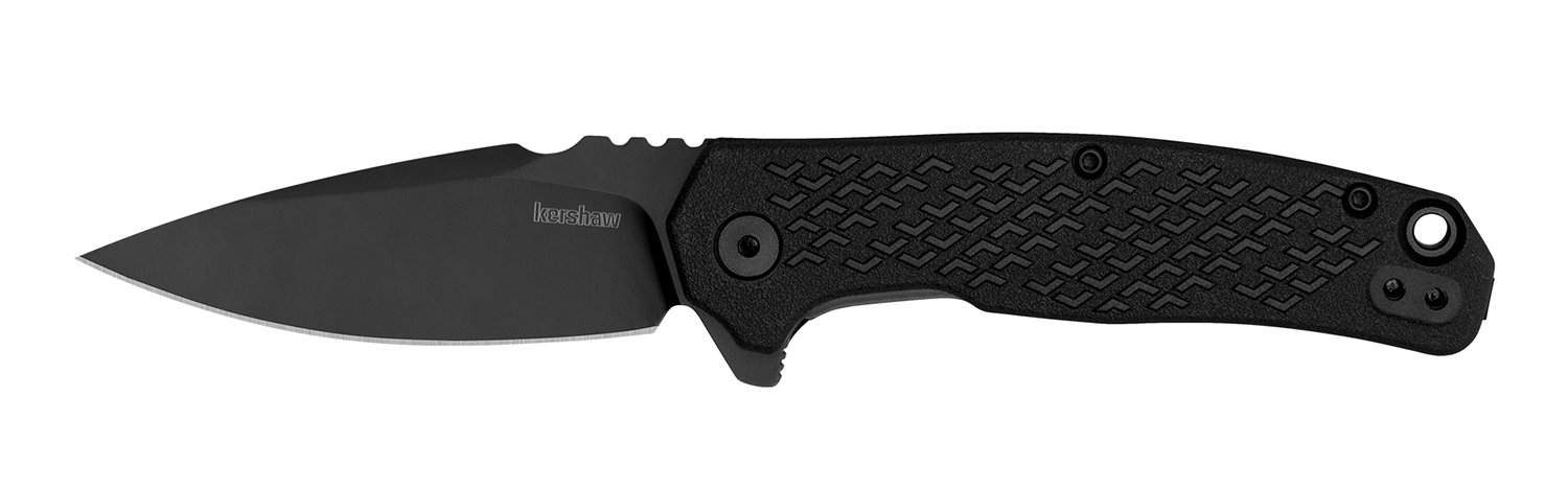 Kershaw 1407 Conduit 2.90" Folding Spear Point Plain, Black Oxide 8Cr13MoV SS Blade/Blacked Out Texture Glass-Filled Nylon Handle Includes Pocket Clip