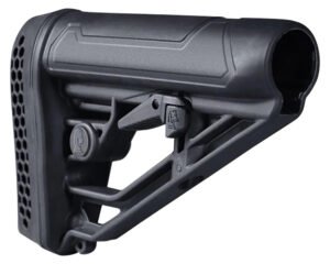 ADAPTIVE TACTICAL AT02012 EX Performance Adj. Black Synthetic M4 Style, Vented Rubber Butt Pad, Swivel Stud, Fits AR-Platform (Mil-Spec Buffer Tubes)