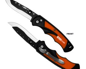 AccuSharp 741C Replaceable Blade Razor  3.50" Folding Plain Stainless Steel Blade/Blaze Orange Ergonomic Anti-Slip Anodized Aluminum Handle/ Includes 2 Replacement Blades/Belt Clip