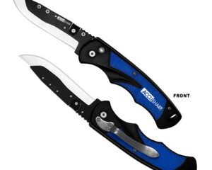 AccuSharp 743C Replaceable Blade Razor 3.50" Folding Plain Stainless Steel Blade/Royal Blue Ergonomic Anti-Slip Anodized Aluminum Handle/Includes 2 Replacement Blades/Belt Clip