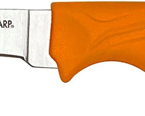 AccuSharp 734C AccuZip 4" Fixed Plain Stainless Steel/ Blade Blaze Orange Ergonomic Anti-Slip Rubber Handle
