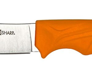 AccuSharp 732C Butcher 4" Fixed Butcher Plain Stainless Steel Blade/Blaze Orange Ergonomic Anti-Slip Rubber Handle