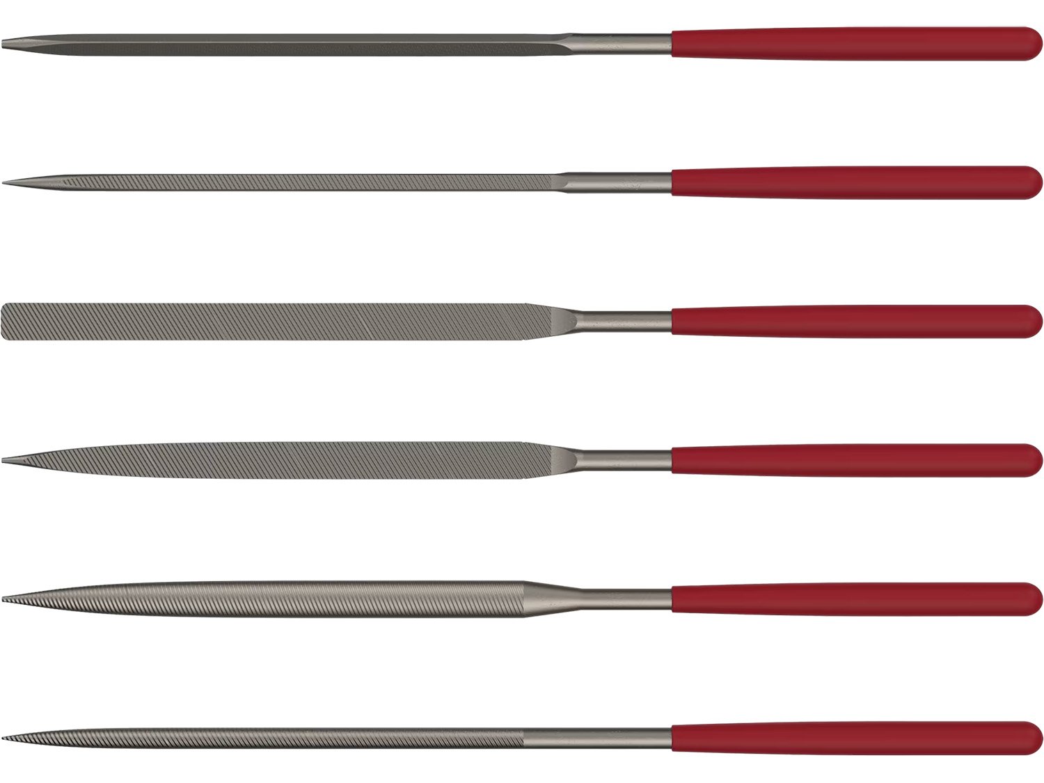 Birchwood Casey GSFS Gunsmithing File Set Red/Silver Carbon Steel 5.50" Long