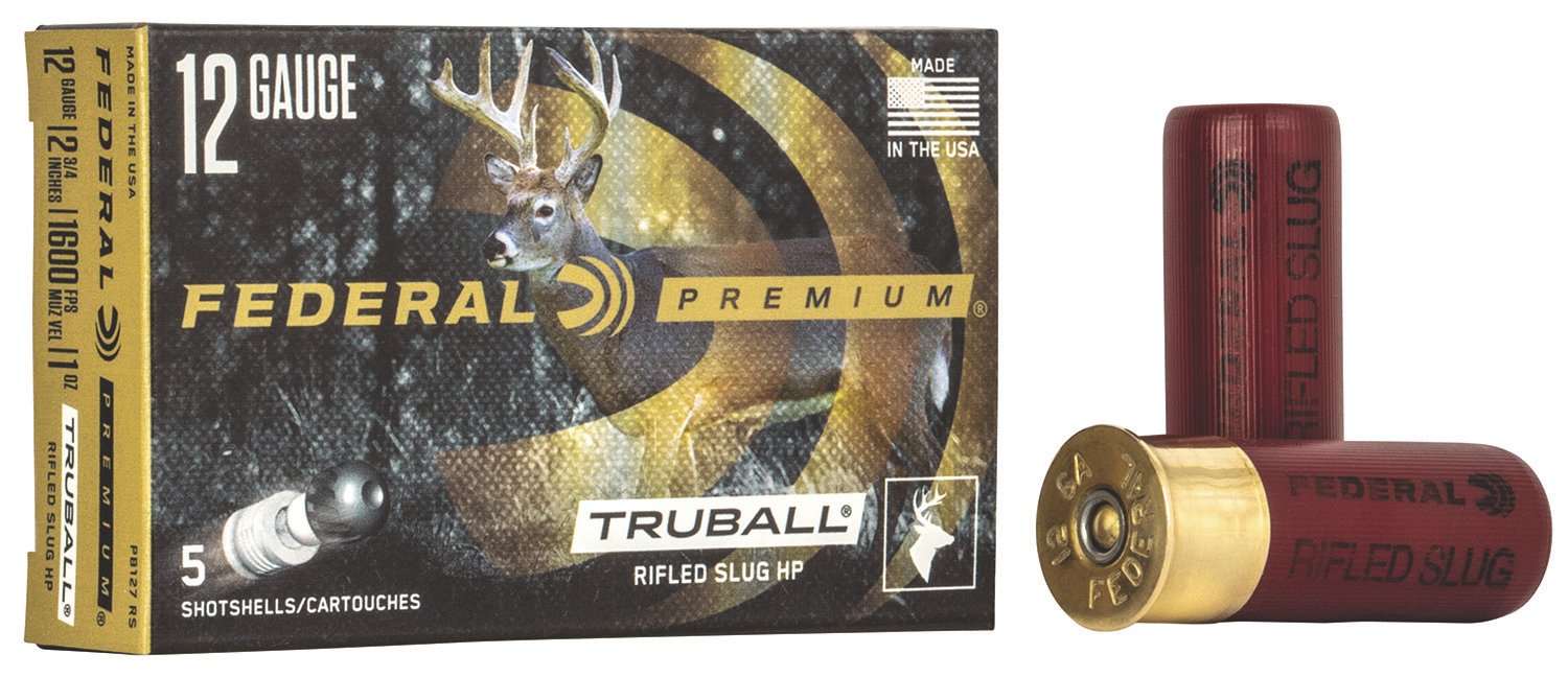 Federal PB127RS Premium Vital-Shok TruBall 12Gauge 2.75" 1oz RifledSlug Shot 5 Per Box/50 Case