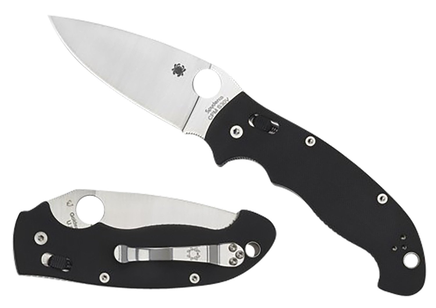 Spyderco C95GP2 Manix 2 XL 3.85" Folding Plain Satin CPM S30V SS Blade/Black Textured G10 Handle Includes Pocket Clip