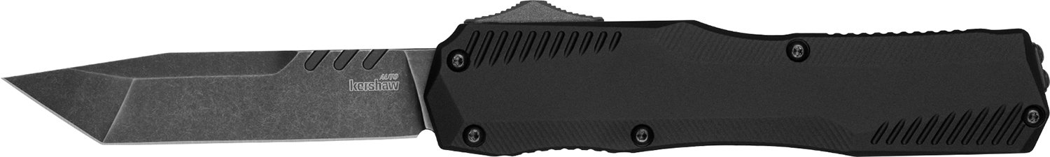 Kershaw 9000T Livewire Automatic 3.30" OTF Tanto Plain Black DLC CPM MagnaCut Steel Blade, Black Anodized Aluminum Handle, Includes Pocket Clip