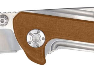 Camillus 19196 Sevens 2.75" Folding Plain Silver AUS-8 Carbonitride Titanium Blade, Desert Tan/SS G10/SS Handle