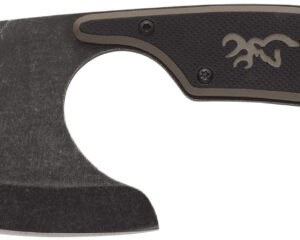 Browning 3220323B Cutoff  Boxed 2.50" Fixed Skinner Plain Black Black Oxide Stonewashed 9Cr14MoV SS Blade, Black/Tan G10 Handle