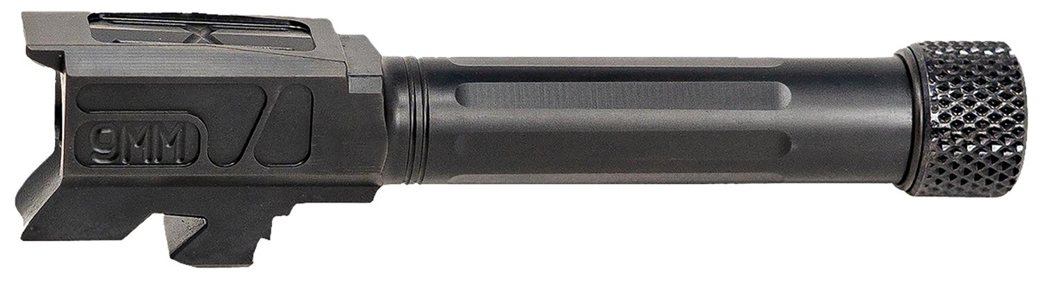 Faxon Firearms GB910N43SGQT Match Series 9mm Luger Compatible w/Glock 43/43X, Fluted Threaded Black Nitride Stainless Steel