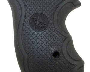 Pachmayr 02483 Diamond Pro Grip Diamond Checkering Black Rubber with Finger Grooves for Ruger SP101