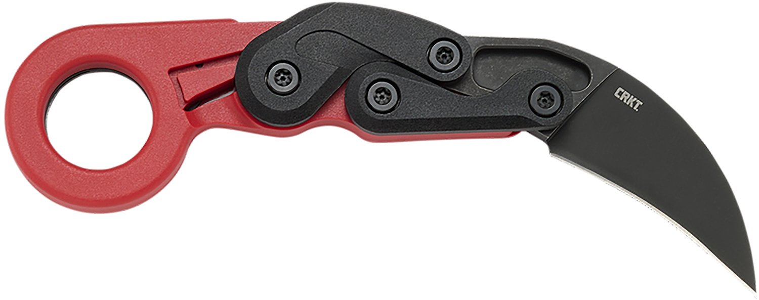 CRKT 4041R Provoke 2.47" Folding Hawkbill Plain Black Stonewashed 1.4116 SS Blade, Red Grivory Handle