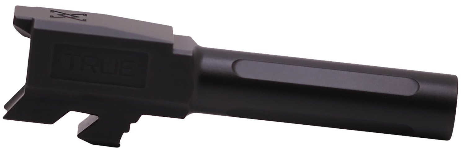 True Precision Inc TPG43BXBL Glock 9mm Luger 3.40" Fluted Black Nitride Stainless Steel, Fits Glock 43/43X