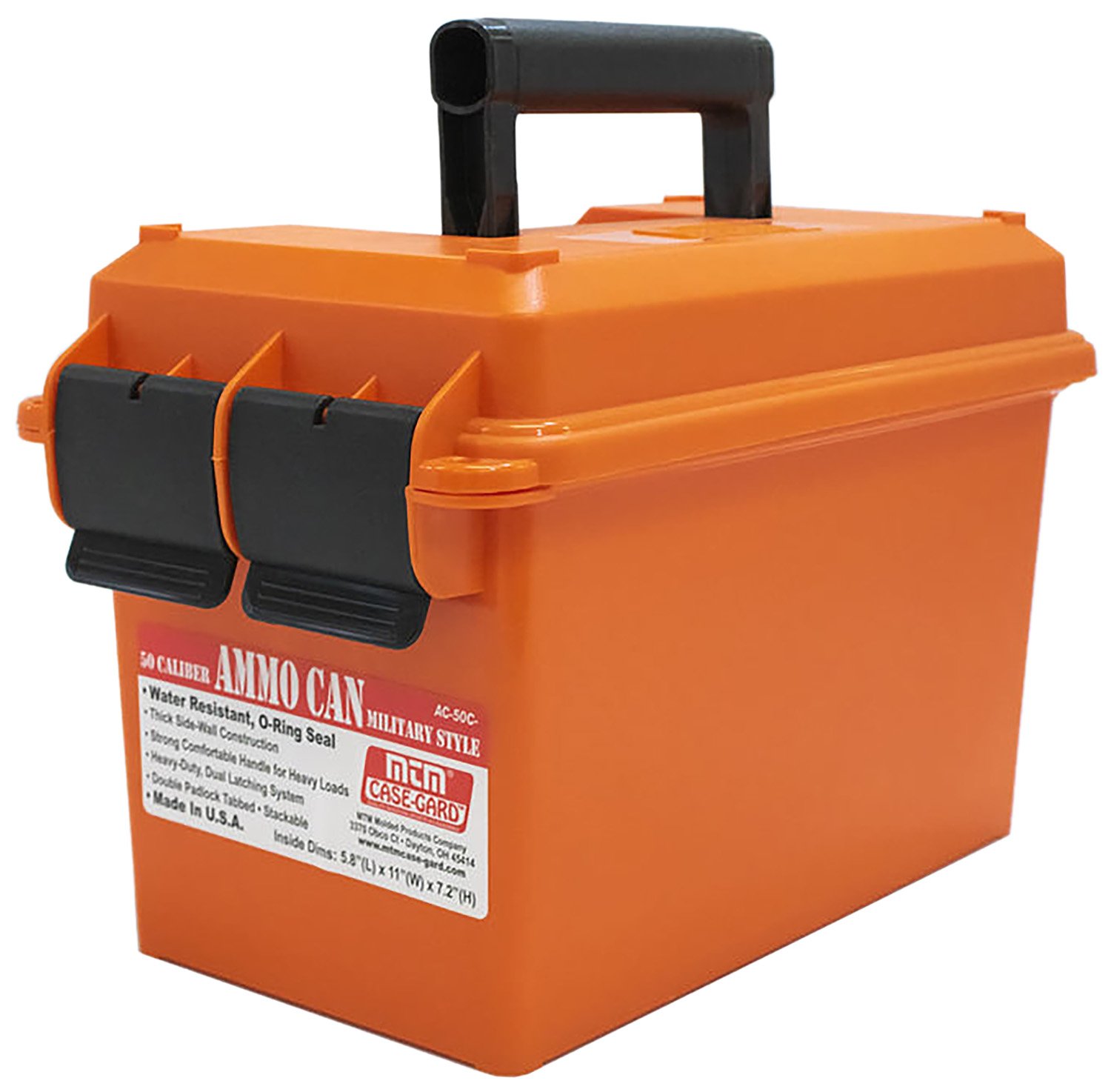 MTM Case-Gard AC50C35 Ammo Can 50Cal Orange Polypropylene