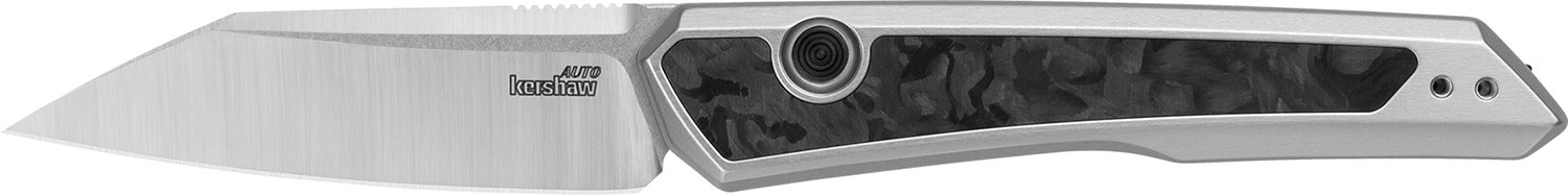 Kershaw 7050 Launch 20 EDC 3" Automatic Reverse Tanto Plain Satin CPM MagnaCut Steel Blade, Black/Gray Aluminum/Carbon Fiber Handle