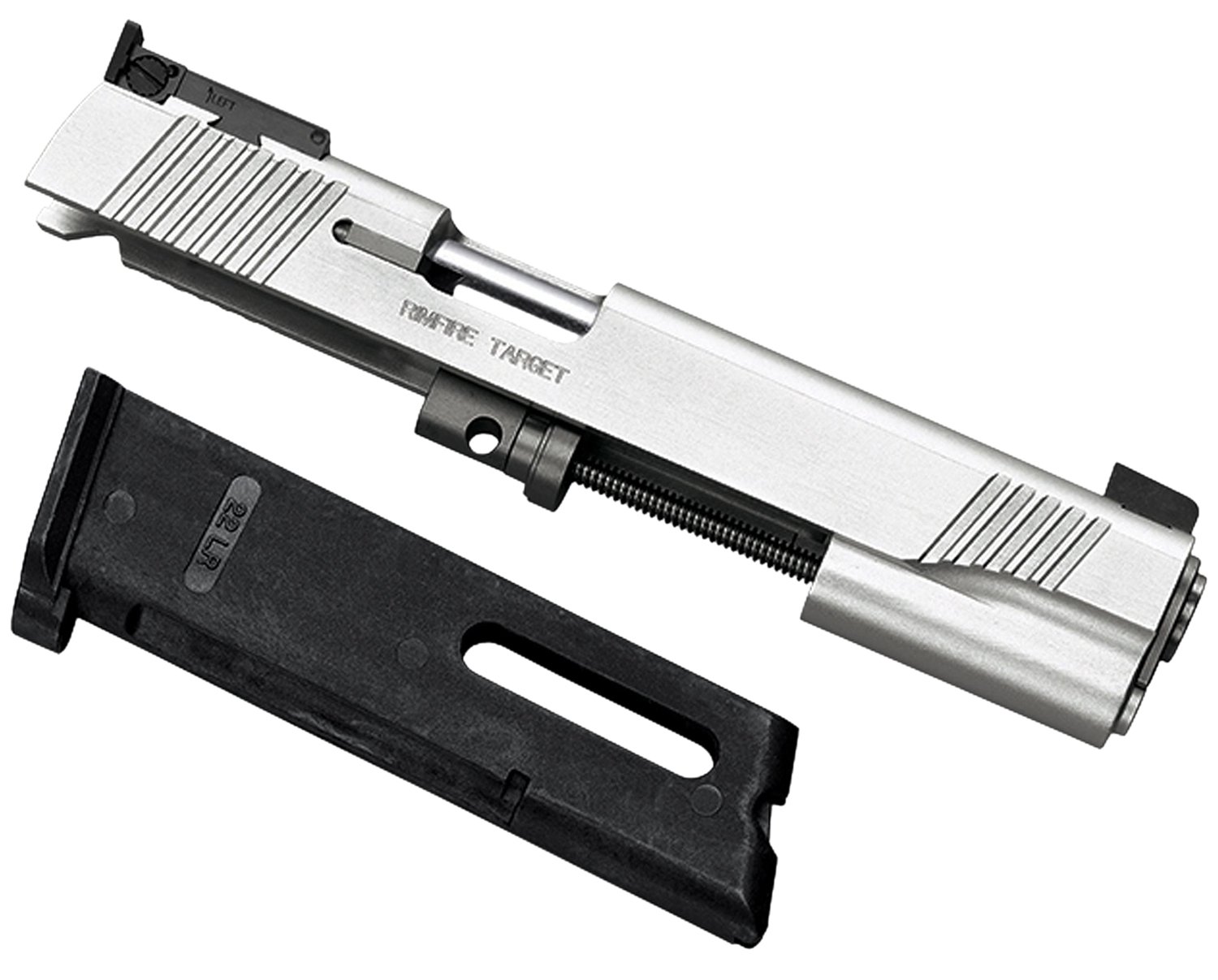 Kimber Mfg, Inc 1100044 1911 Rimfire Target Full Size Rimfire Silver 22 LR 10rd Stainless Match Grade Barrel, Silver Aluminum Slide, Includes Magazine