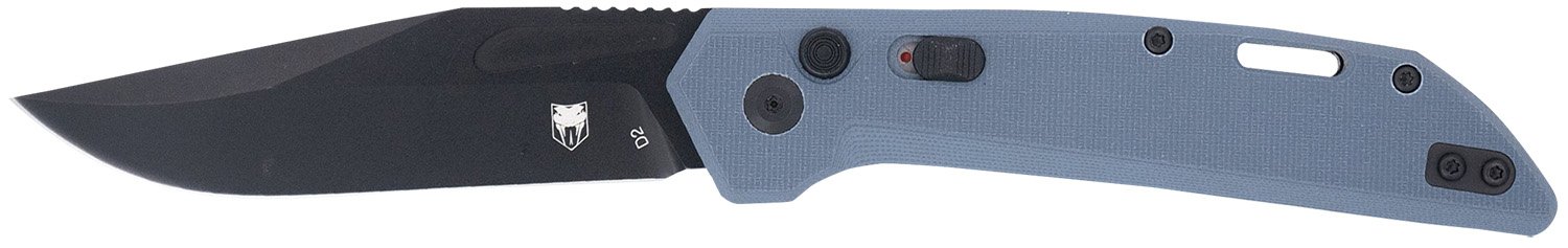 CobraTec Knives CTNAJSLGRY Naja 3.50" Folding Plain Black Powder Coated D2 Steel Blade, 4.75" Slate Gray G10 Scales Handle