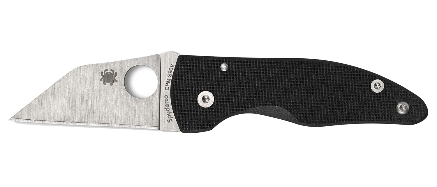 Spyderco C264CFP MicroJimbo 2.45" Folding Wharncliffe Plain Satin CPM S90V Blade, Black Textured Carbon Fiber Handle