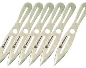 Smith & Wesson Knives SWTK8CP Bullseye Throwing Knives 4.50" Fixed Spear Point Plain 2Cr13MoV SS Blade, 2Cr13 Stainless Handle, 8" OAL, 6 Pack