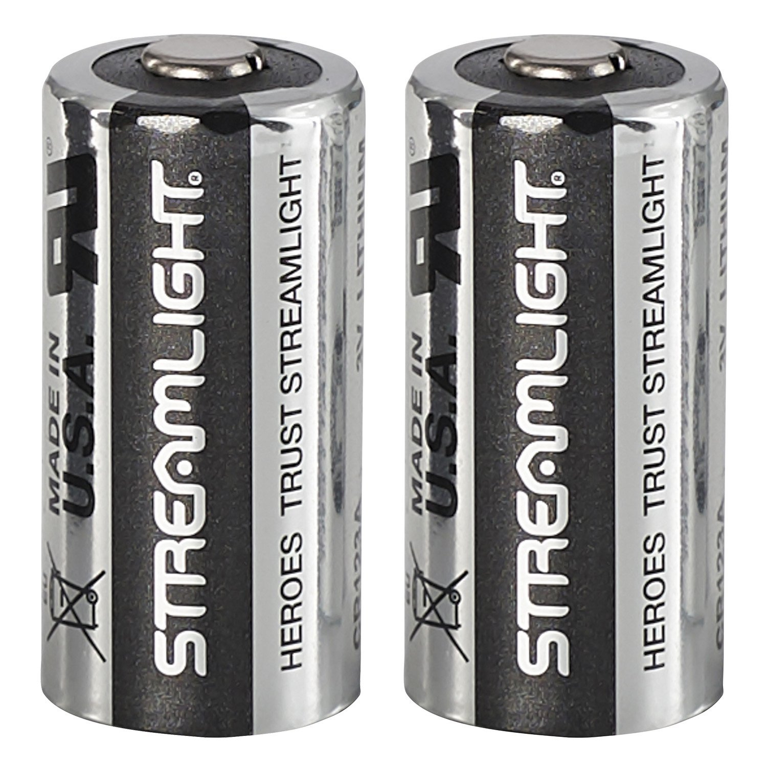 Streamlight 85175 CR123A Lithium Batteries Silver/Black 3 Volts (2) Single Pack