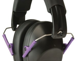 Walker's GWPFPM1BKPU Pro Low Profile Passive Muff 22 dB Over the Head Black/Purple Accent Polymer