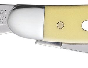 Case 00035 Stockman Medium 2.57"/1.88"/1.71" Folding Clip/Sheepsfoot/Spey Plain Tumble Polish Chrome Vanadium Steel Blade/Yellow Synthetic Handle