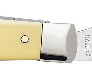 Case 00029 Trapper Mini 2.70"/2.75" Folding Clip Point/Spey Plain Tumble Polish Chrome Vanadium Steel Blade/Smooth Yellow Synthetic Handle