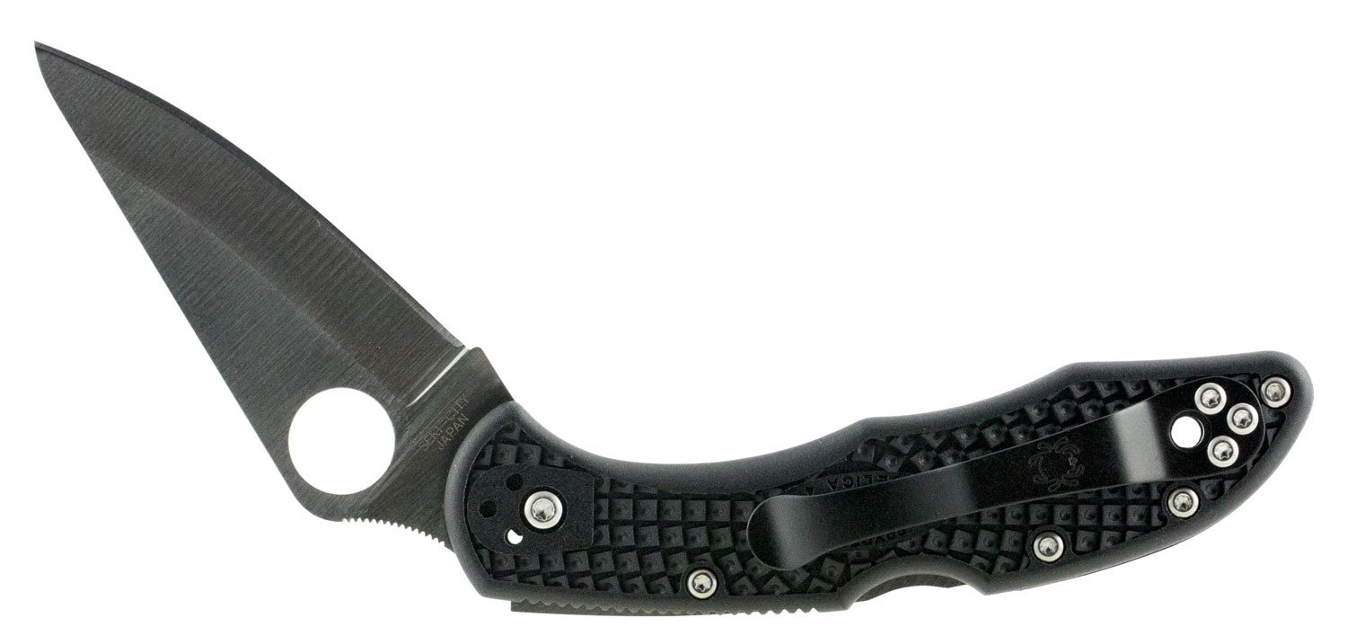 Spyderco C11PBK Delica 4 2.88" Folding Drop Point Plain VG-10 SS Blade/Black Textured FRN Handle Includes Pocket Clip