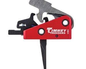 Timney Triggers 662SST Targa Short Trigger Two-Stage Straight Trigger with 2 lbs Draw Weight & Black/Red Finish for AR-Platform
