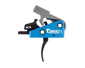 Timney Triggers 663S Targa Long Trigger  Two-Stage Curved Trigger with 2 lbs Draw Weight & Black/Blue Finish for AR-Platform
