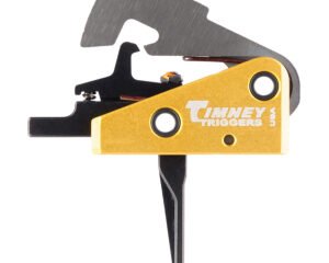 Timney Triggers 670ST Competition Trigger  Single-Stage Straight Trigger with 4 lbs Draw Weight & Black/Gold Finish for AR-10