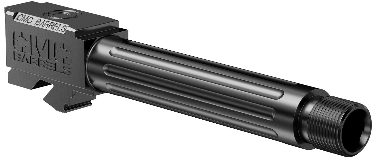 CMC Triggers 75521 Match Precision 9mm Luger 4.01" Fluted/Match Grade/Threaded Black DLC Stainless Steel, Compatible w/ Glock 19 Gen3-4