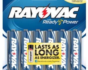 Rayovac 8156F AA HIGH ENERGY Alkaline Batteries Silver/Blue 1.5 Volts 2,700 mAh (6) Single Pack