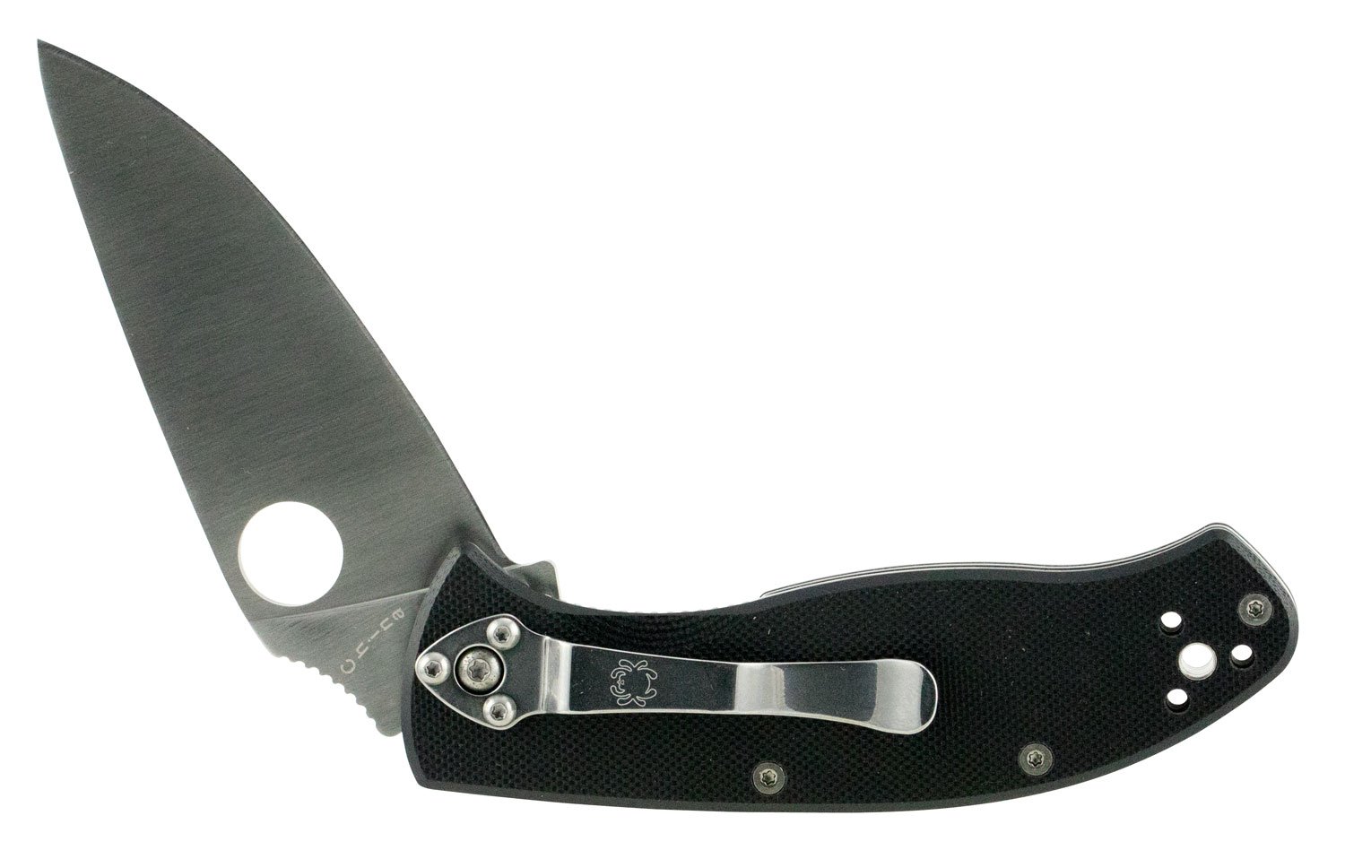 Spyderco C122GP Tenacious 3.39" Folding Drop Point Plain 8Cr13MoV SS Blade Black G10 Handle Includes Pocket Clip