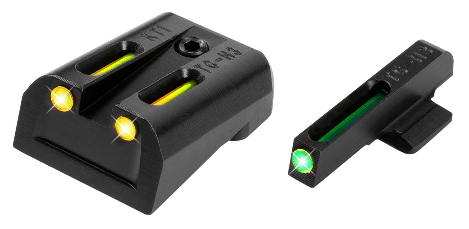 TruGlo TG131KTY TFO Green/Tritium/Fiber Optic Front Sight-Yellow/Tritium/Fiber Optic Rear Sight Kimber 1911