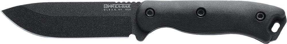 Ka-Bar BK16 Becker 4.38" Fixed Drop Point Plain Black 1095 Cro-Van Blade, Black Ultramid Handle, Includes Sheath