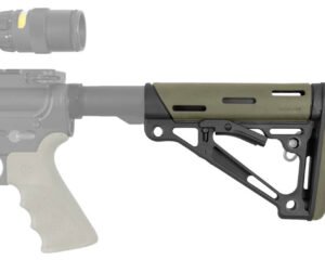 Hogue 15240 OverMolded Collapsible Buttstock OD Green OverMolded Rubber Black Synthetic AR-15, M16, M4