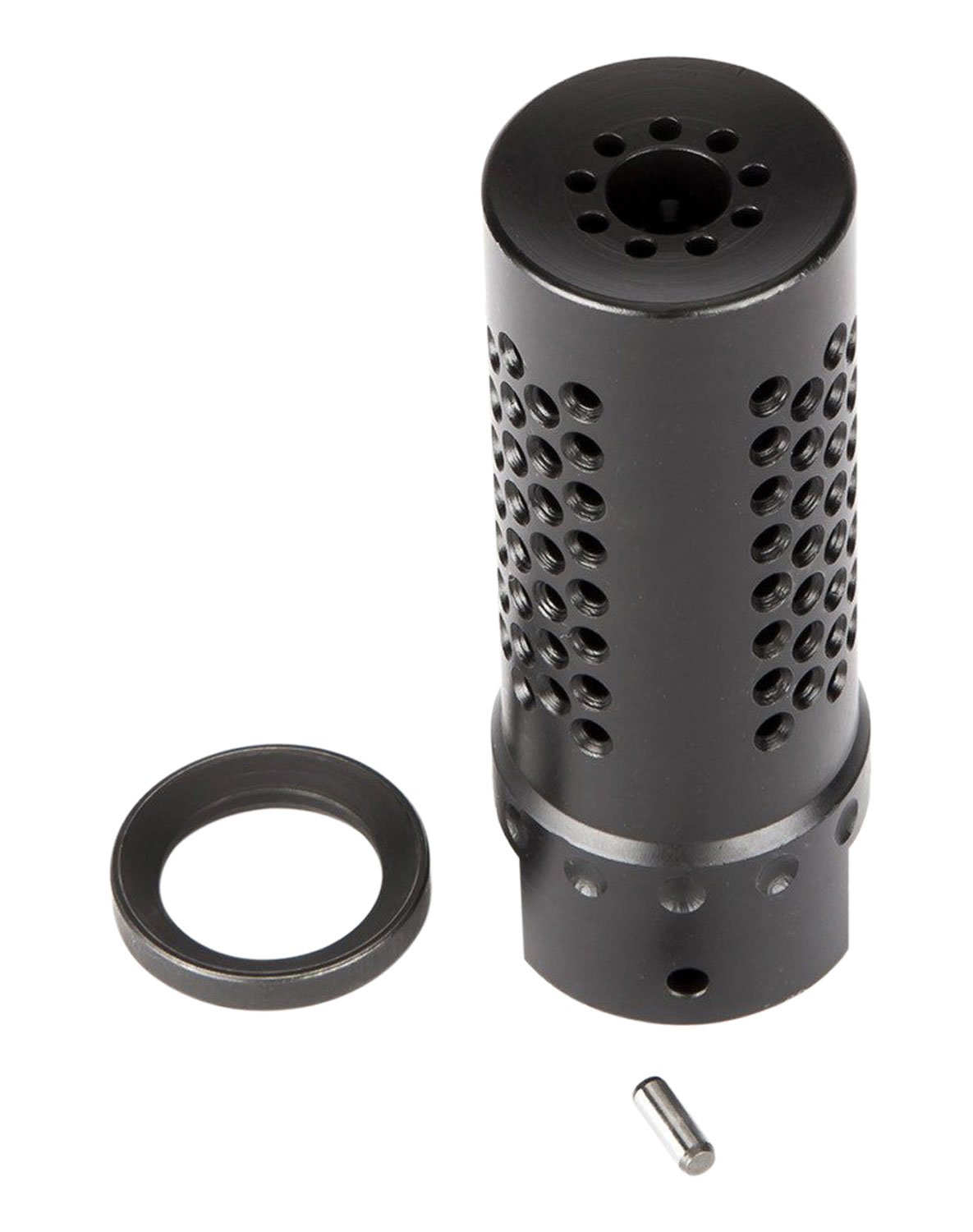 Spikes Tactical SBV1017 Dynacomp Extreme Muzzle Brake Black Nitride 416R Stainless Steel with 1/2"-28 tpi Threads & 2.25" OAL for 5.56x45mm NATO